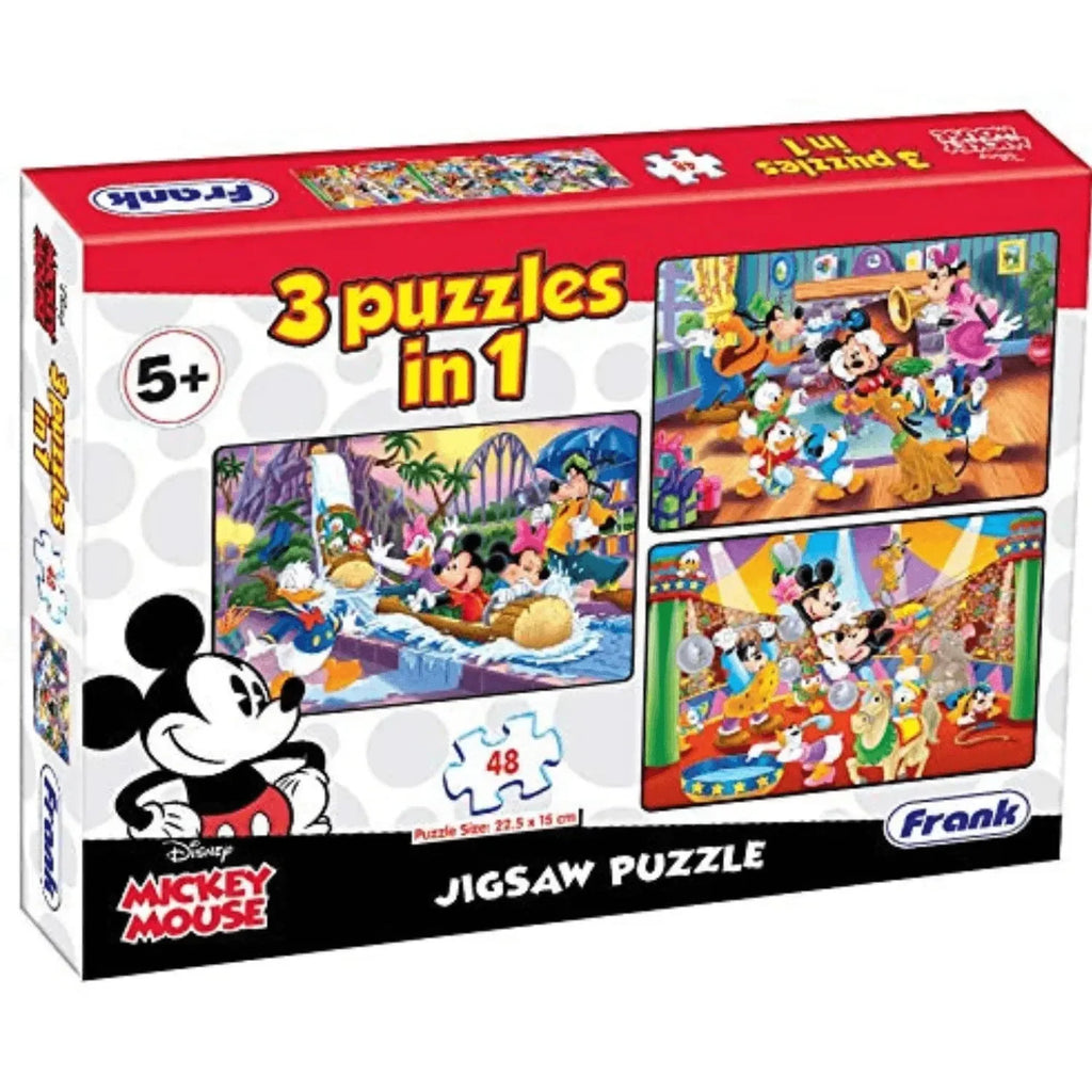 Frank Disney Mickey Mouse & Friends 48 Pieces (3-in-1) Jigsaw Puzzle for Kids Above 5 Years – Brain Booster Educational Puzzle Game - Naivri