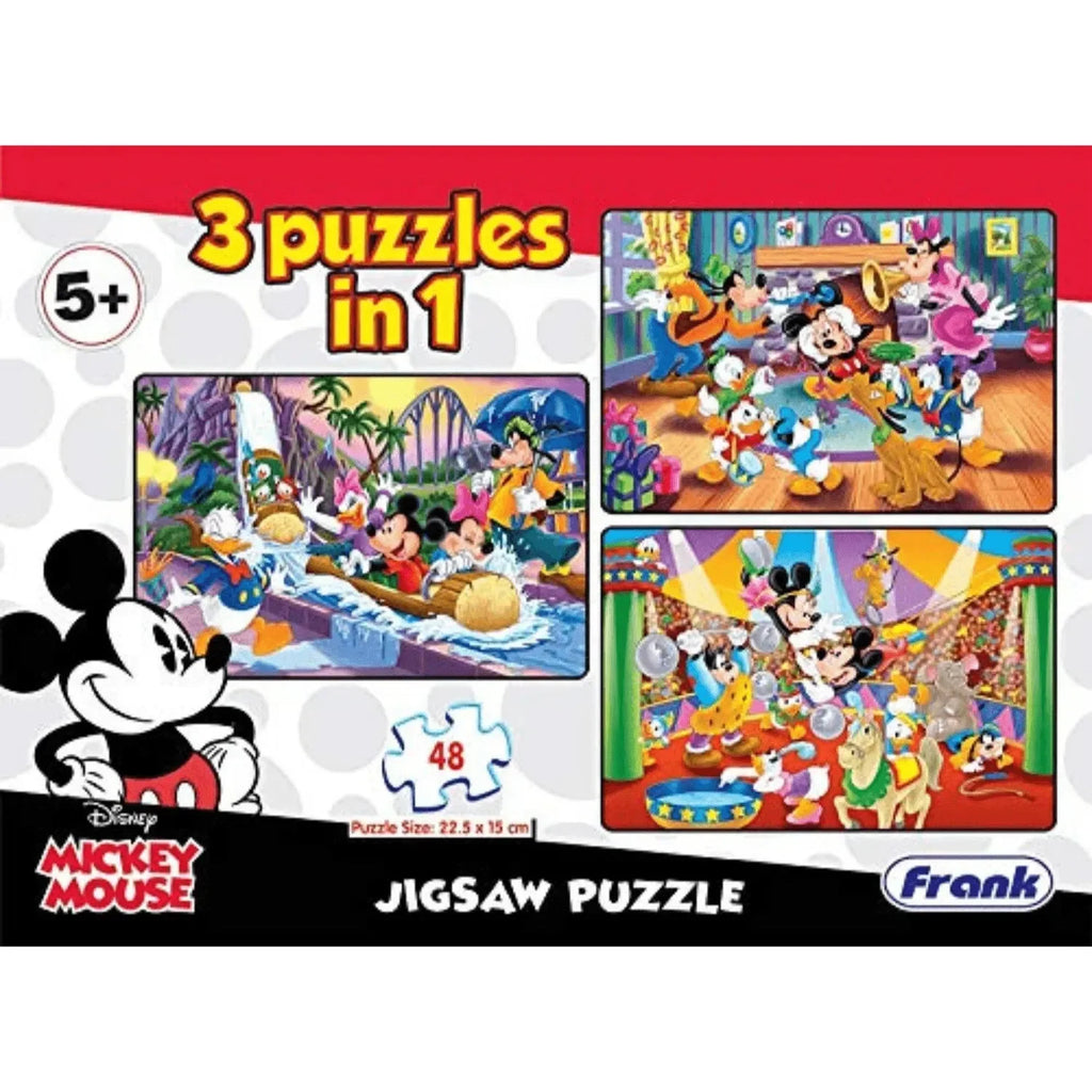 Frank Disney Mickey Mouse & Friends 48 Pieces (3-in-1) Jigsaw Puzzle for Kids Above 5 Years – Brain Booster Educational Puzzle Game - Naivri