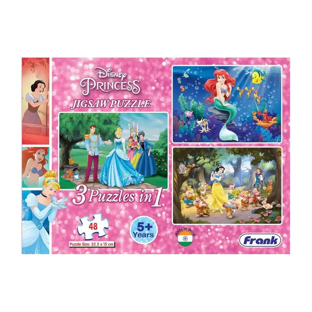 Frank Disney Princess (48 Pieces) 3 in 1 Jigsaw Puzzle for Kids Above 5+ Years - Naivri