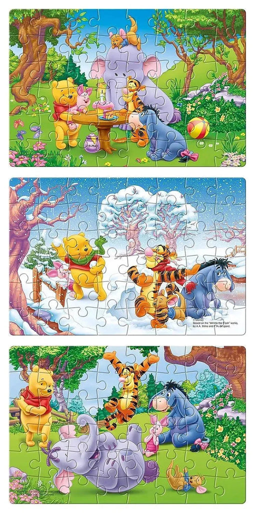 Frank Disney Winnie The Pooh 3 in 1 Jigsaw Puzzle – Brain Booster & Educational Toy for Kids 5+ | Enhance Focus, Memory & Coordination - Naivri