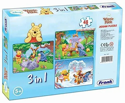 Frank Disney Winnie The Pooh 3 in 1 Jigsaw Puzzle – Brain Booster & Educational Toy for Kids 5+ | Enhance Focus, Memory & Coordination - Naivri