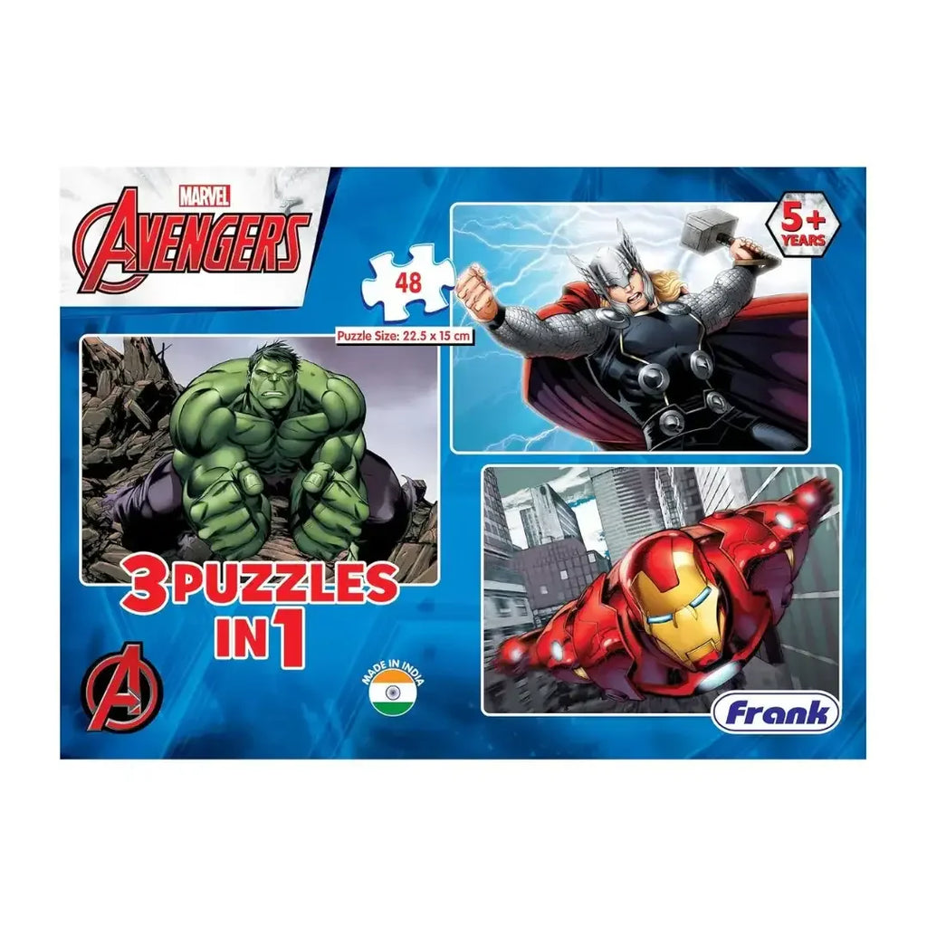Frank Marvel Avengers Puzzles – 48 Pieces 3 in 1 Jigsaw Puzzles for Kids for Age 5+ - Naivri