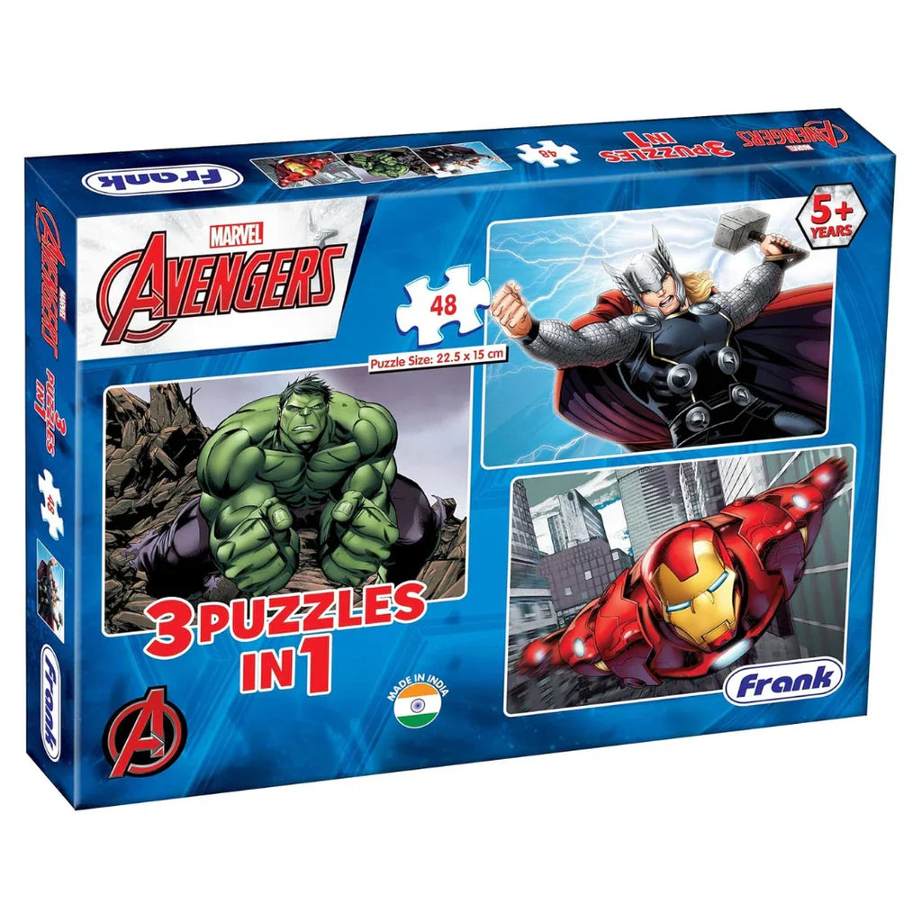 Frank Marvel Avengers Puzzles – 48 Pieces 3 in 1 Jigsaw Puzzles for Kids for Age 5+ - Naivri