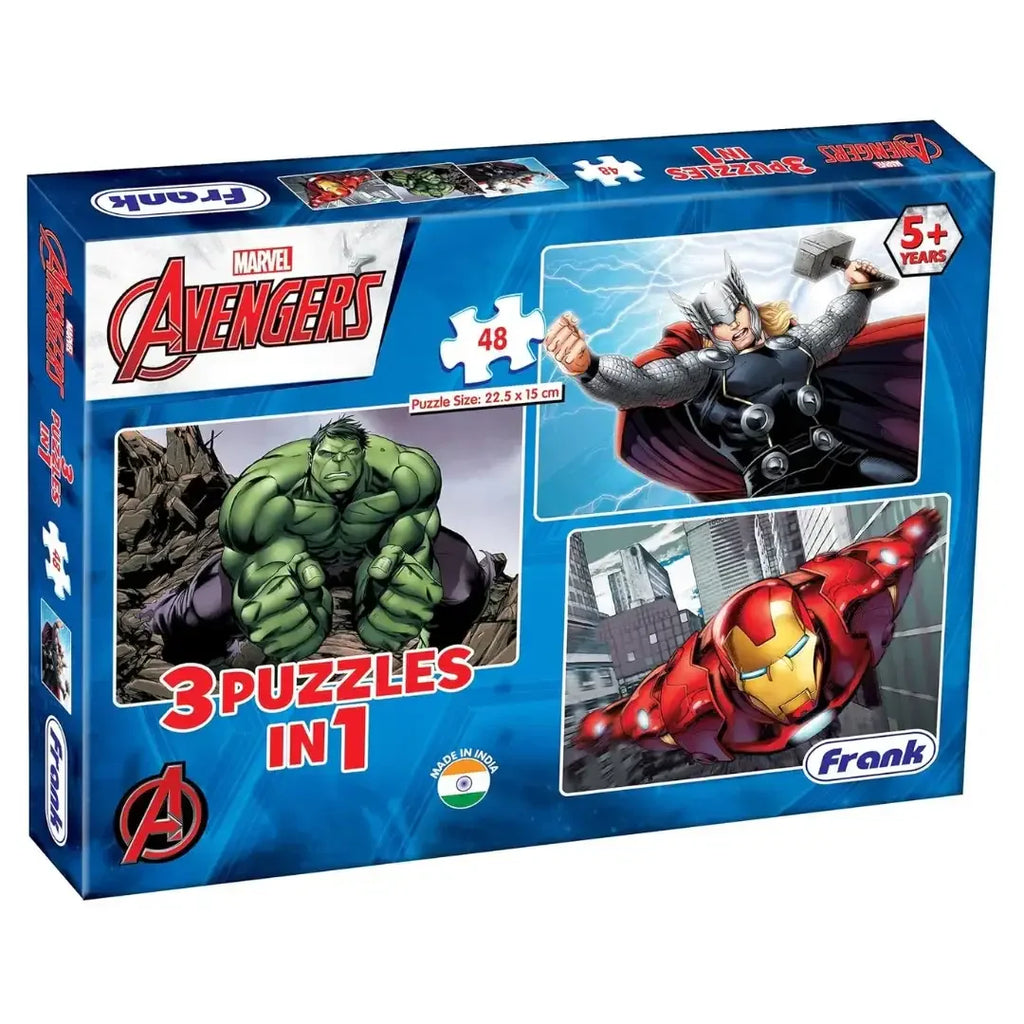 Frank Marvel Avengers Puzzles – 48 Pieces 3 in 1 Jigsaw Puzzles for Kids for Age 5+ - Naivri