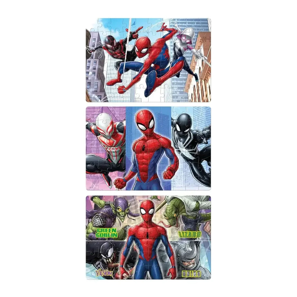 Frank Marvel Spider-Man Jigsaw Puzzle Set – 3-in-1 Brain Booster for Kids 5+ - Naivri