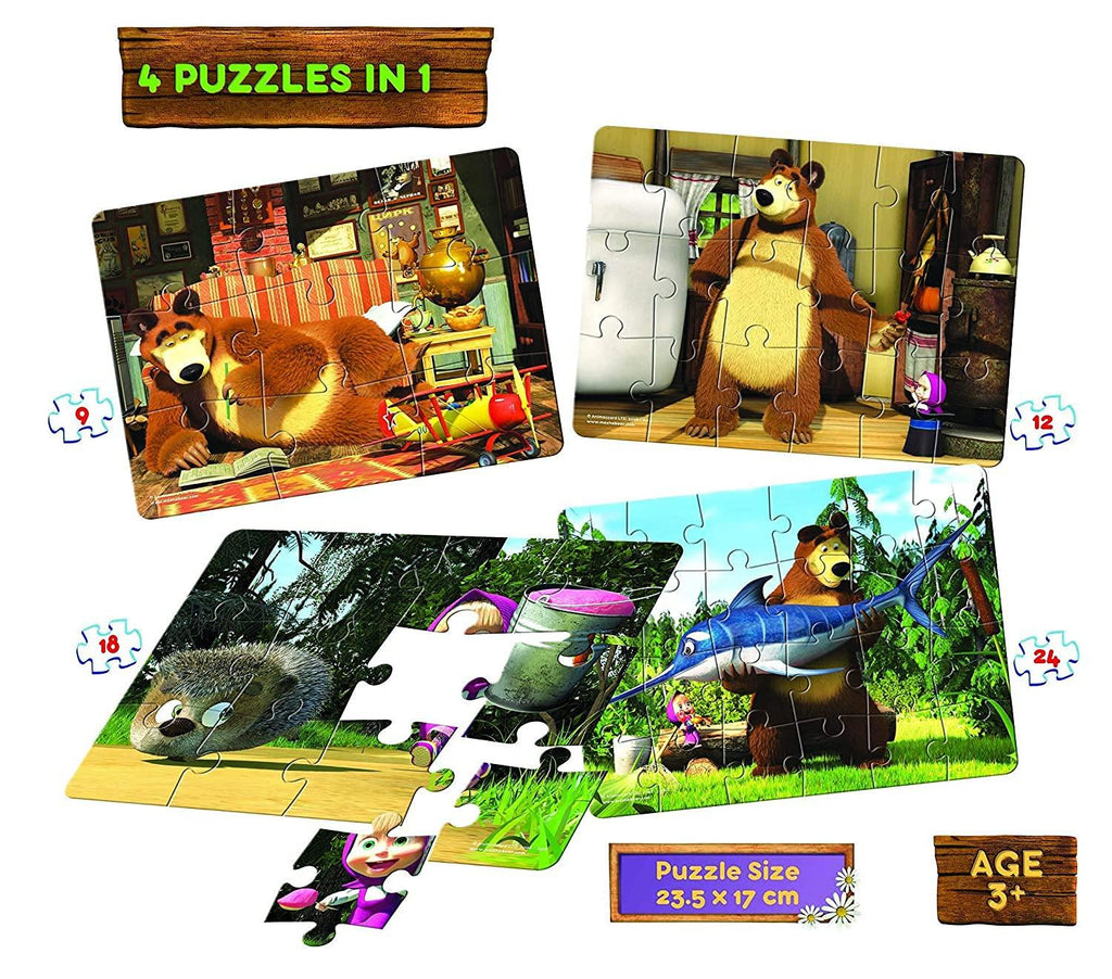 Frank Masha And The Bear 4 in 1 Jigsaw Puzzle 70202 - Naivri