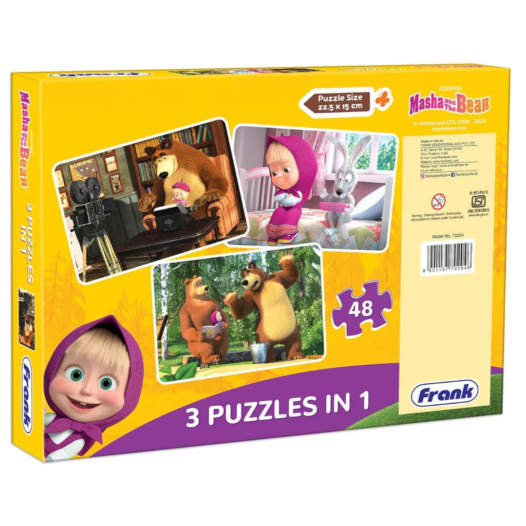 Frank Masha & The Bear Adventure Puzzle – 48 Pieces 3-in-1 for Kids 5+ Years - Naivri