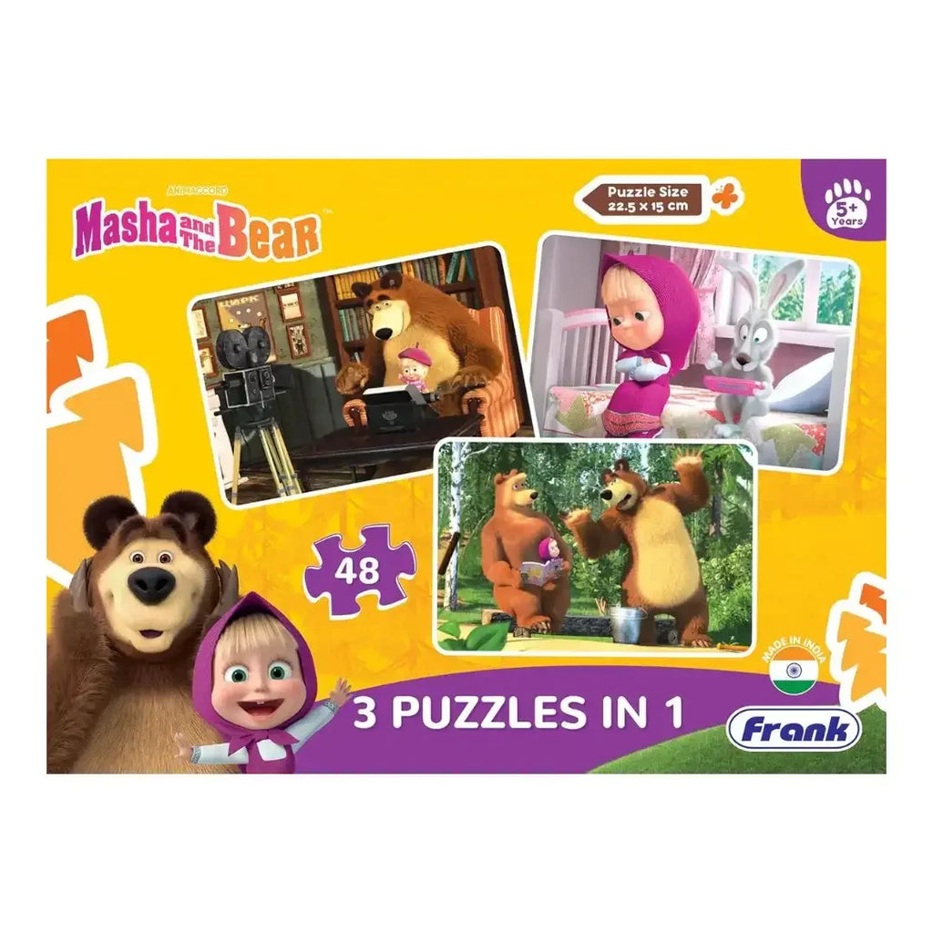 Frank Masha & The Bear Adventure Puzzle – 48 Pieces 3-in-1 for Kids 5+ Years - Naivri