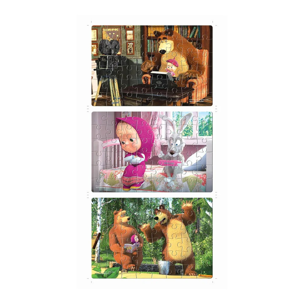 Frank Masha & The Bear Adventure Puzzle – 48 Pieces 3-in-1 for Kids 5+ Years - Naivri