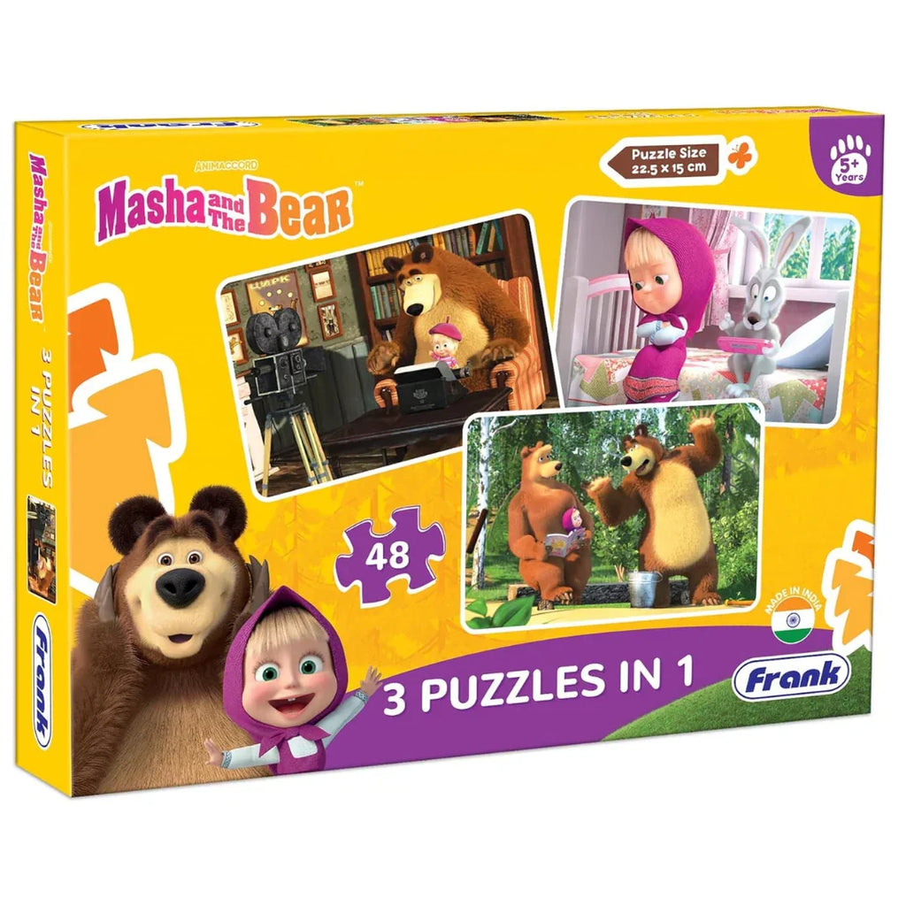 Frank Masha & The Bear Adventure Puzzle – 48 Pieces 3-in-1 for Kids 5+ Years - Naivri