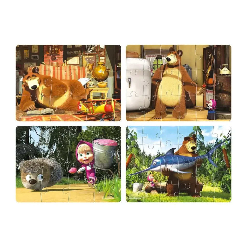 Frank Masha and The Bear – Set of 4 Jigsaw Puzzles for Kids 3+ - Naivri