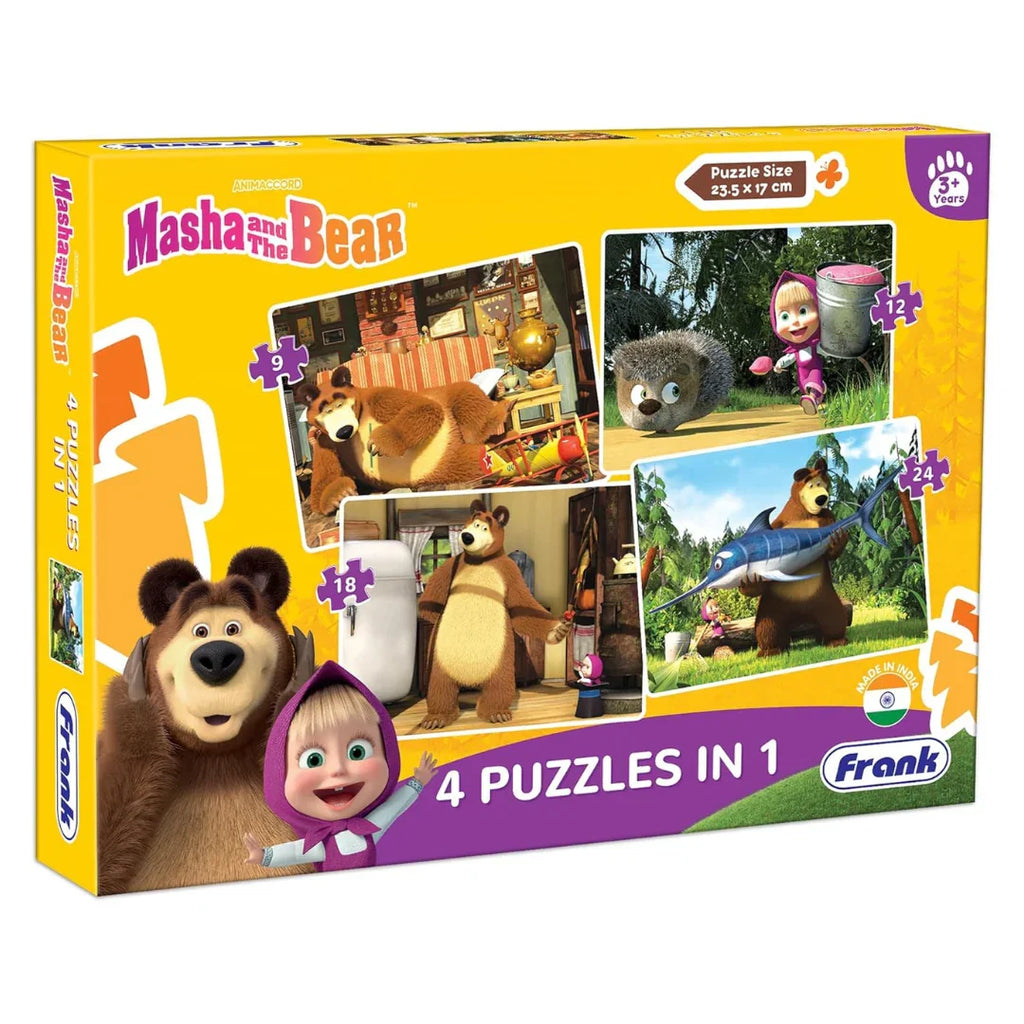 Frank Masha and The Bear – Set of 4 Jigsaw Puzzles for Kids 3+ - Naivri