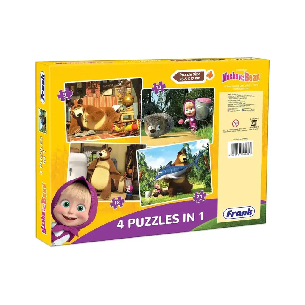 Frank Masha and The Bear – Set of 4 Jigsaw Puzzles for Kids 3+ - Naivri