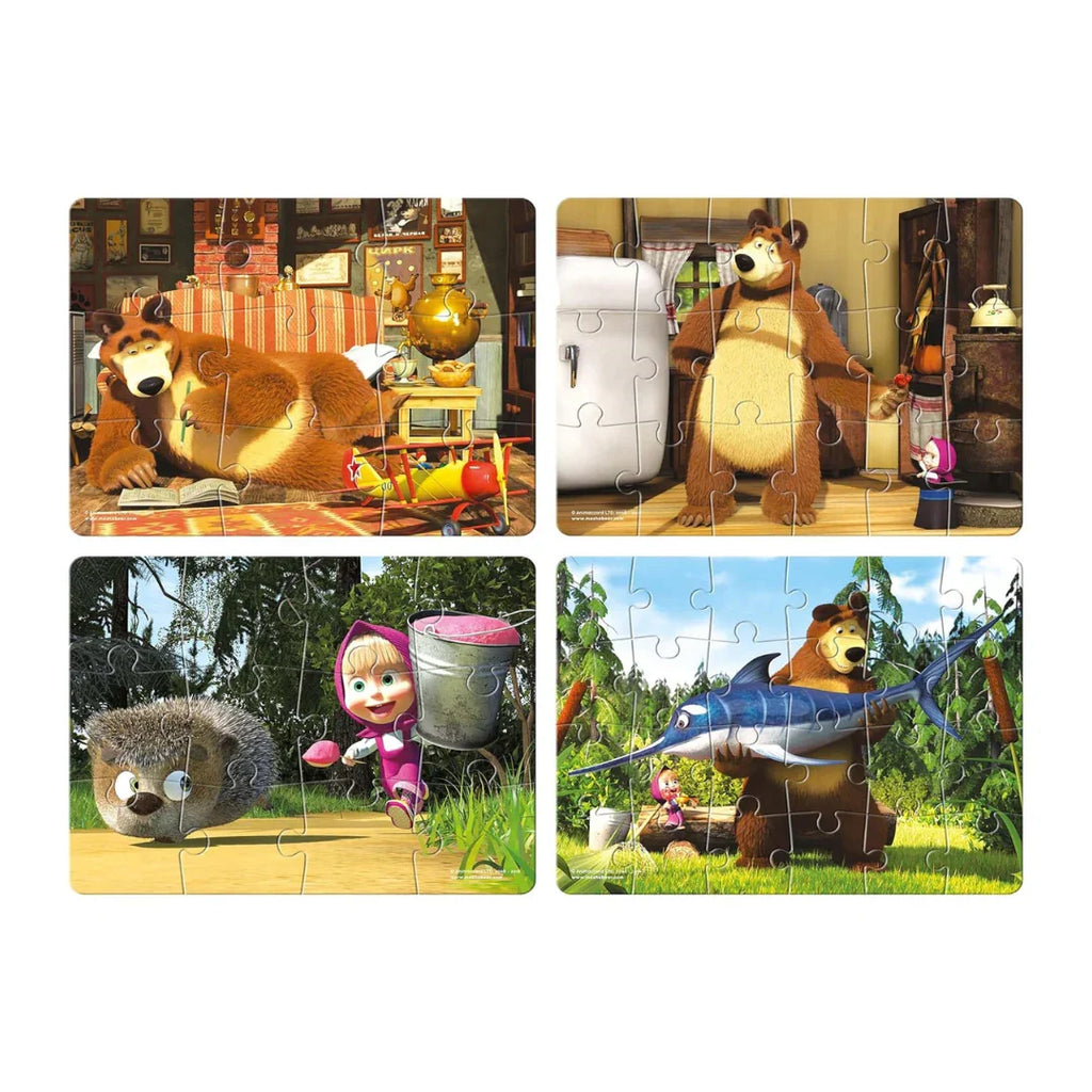 Frank Masha and The Bear – Set of 4 Jigsaw Puzzles for Kids 3+ - Naivri
