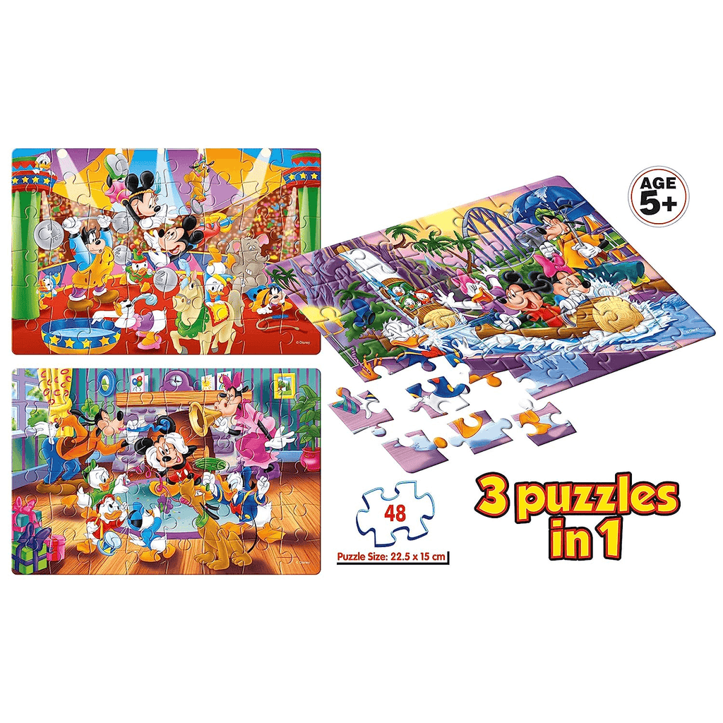 Frank Mickey Mouse 3 in 1 Puzzle - Naivri
