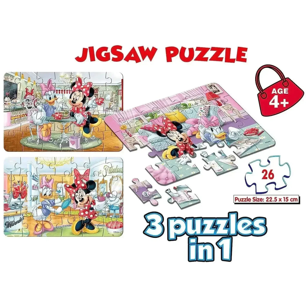 Frank Minnie Mouse Puzzle 26*3 for Kids Age 4+ | 3-in-1 Jigsaw Set | Early Learning Educational Toy - Naivri