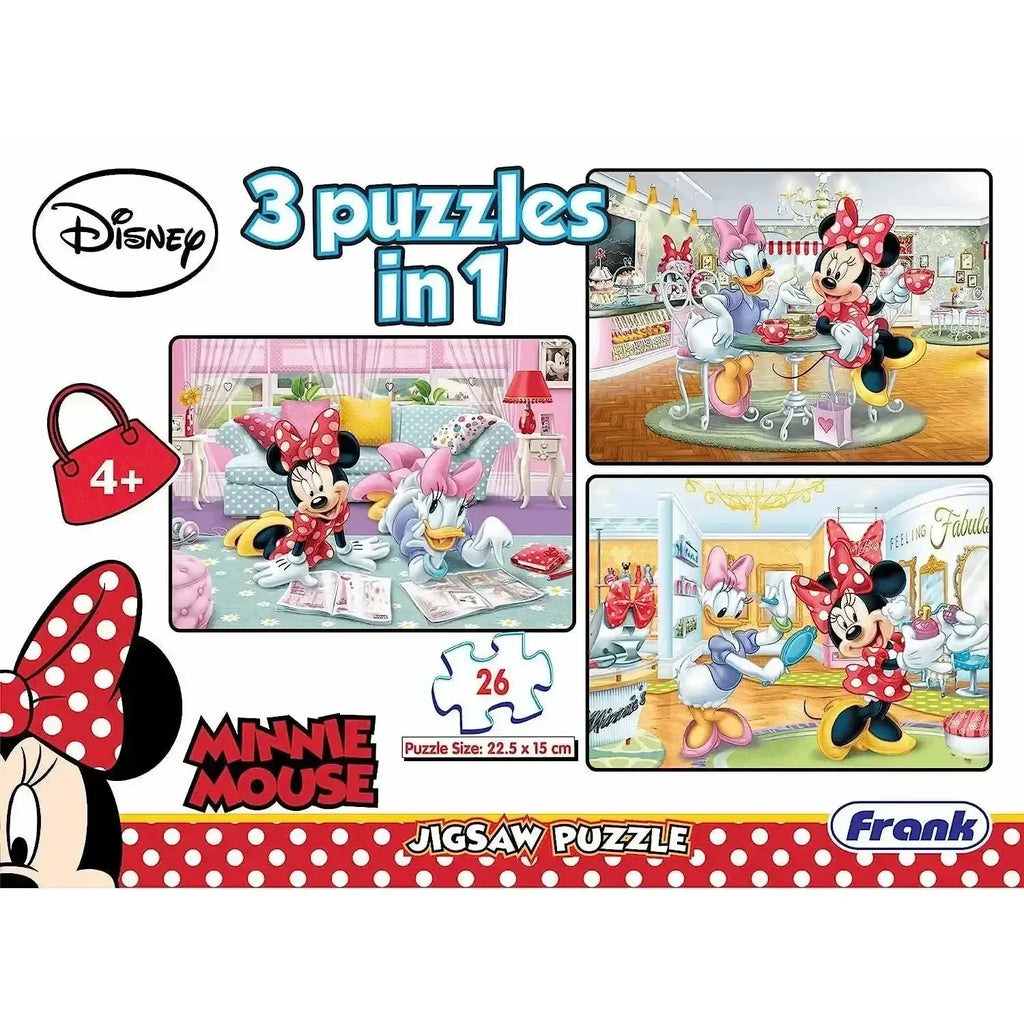 Frank Minnie Mouse Puzzle 26*3 for Kids Age 4+ | 3-in-1 Jigsaw Set | Early Learning Educational Toy - Naivri