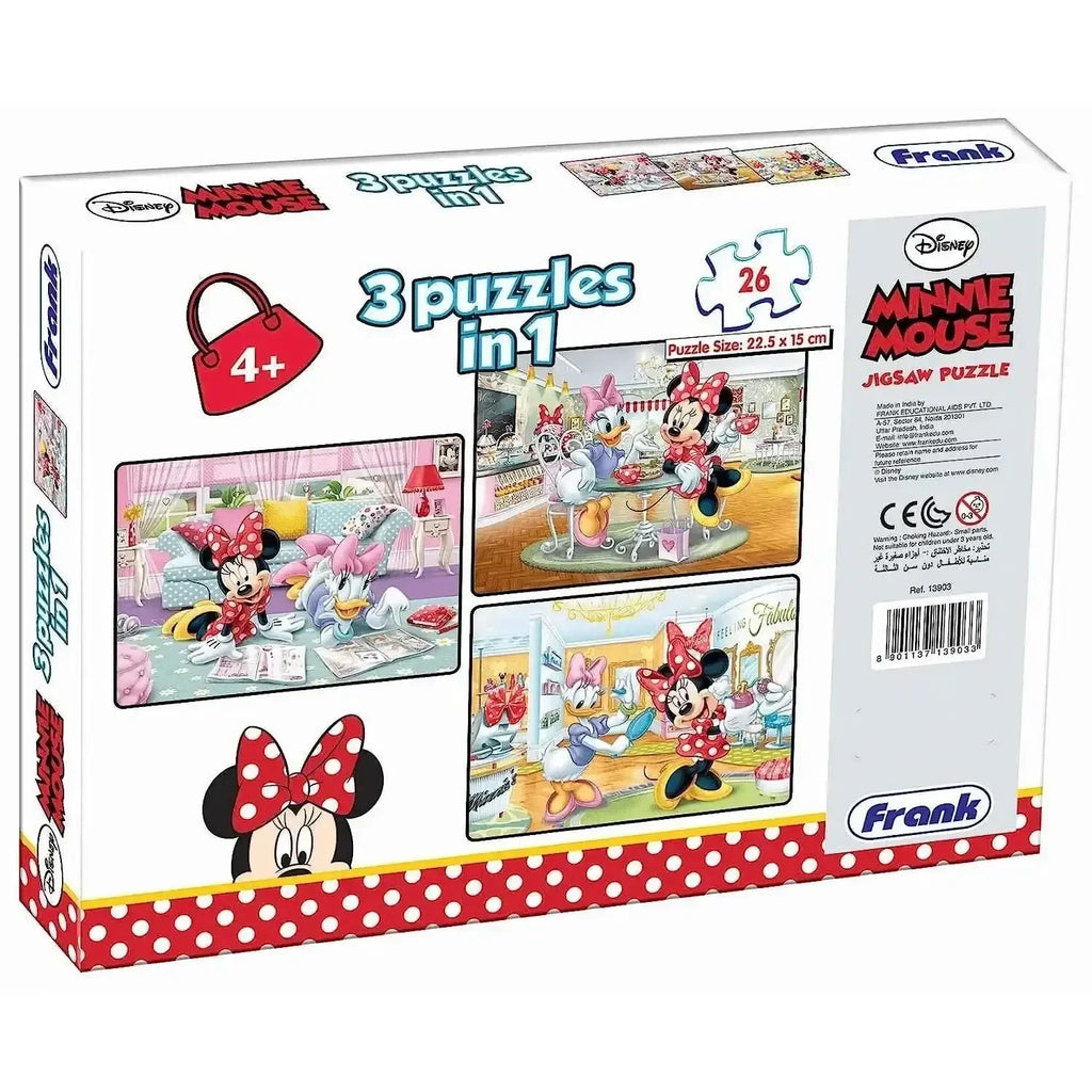 Frank Minnie Mouse Puzzle 26*3 for Kids Age 4+ | 3-in-1 Jigsaw Set | Early Learning Educational Toy - Naivri
