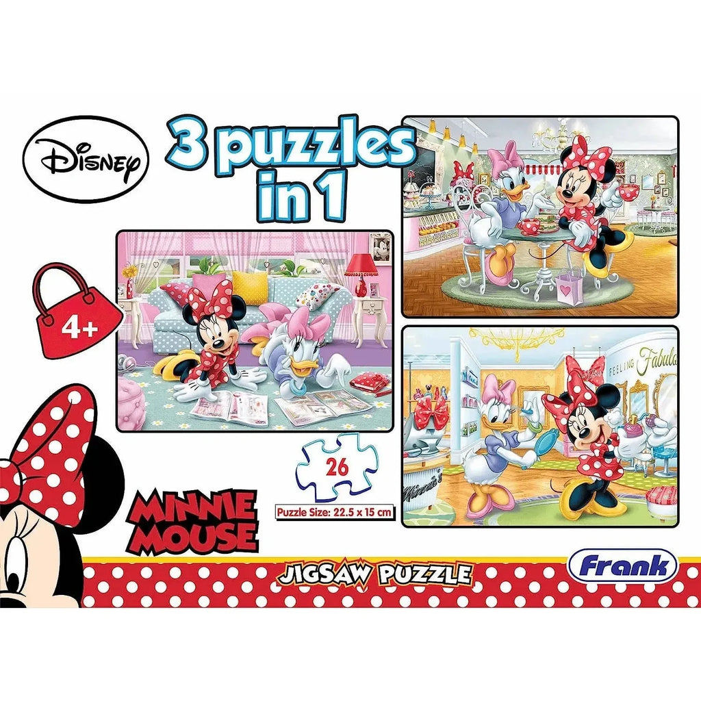 Frank Minnie Mouse Puzzle 26*3 for Kids Age 4+ | 3-in-1 Jigsaw Set | Early Learning Educational Toy - Naivri