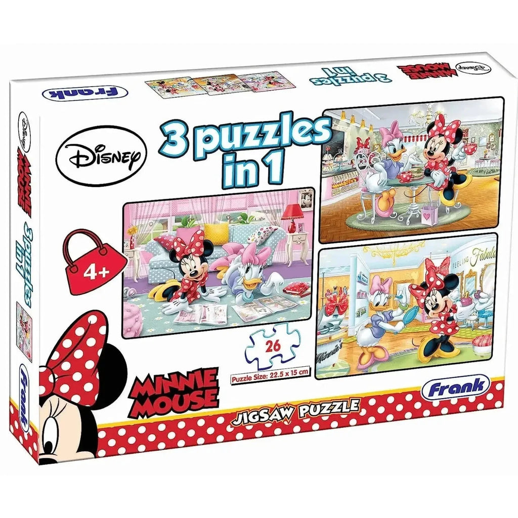 Frank Minnie Mouse Puzzle 26*3 for Kids Age 4+ | 3-in-1 Jigsaw Set | Early Learning Educational Toy - Naivri