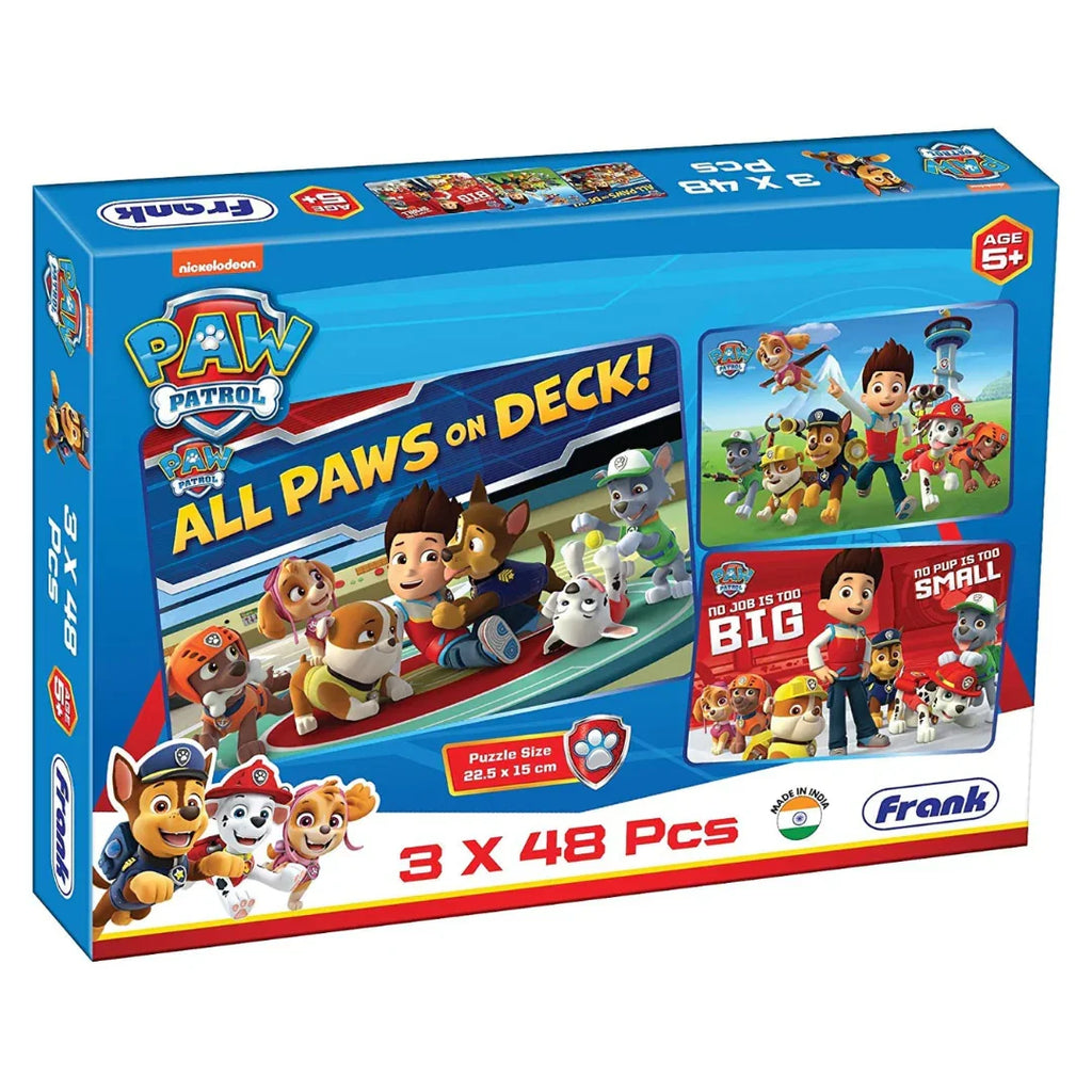 Frank Paw Patrol – 3 x 48 Piece Jigsaw Puzzles for Kids 5+ - Naivri