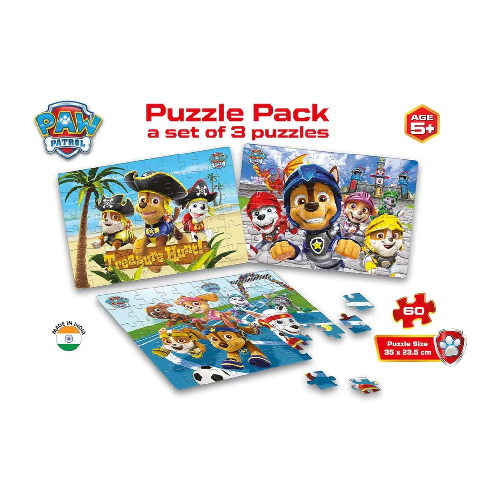 Frank Paw Patrol Adventure Jigsaw Puzzle Set – 3-in-1 Brain Booster for Kids 5+ - Naivri