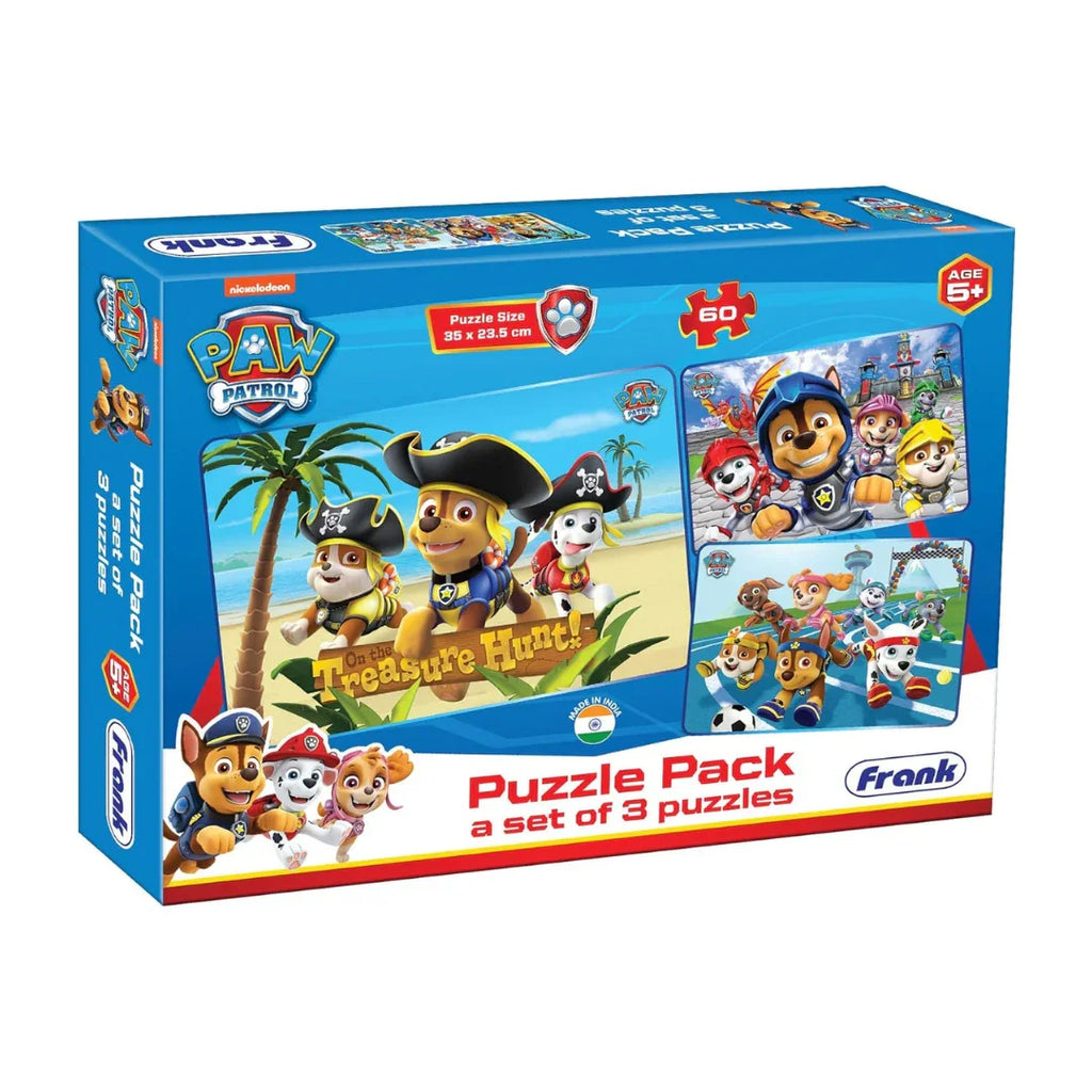 Frank Paw Patrol Adventure Jigsaw Puzzle Set – 3-in-1 Brain Booster for Kids 5+ - Naivri