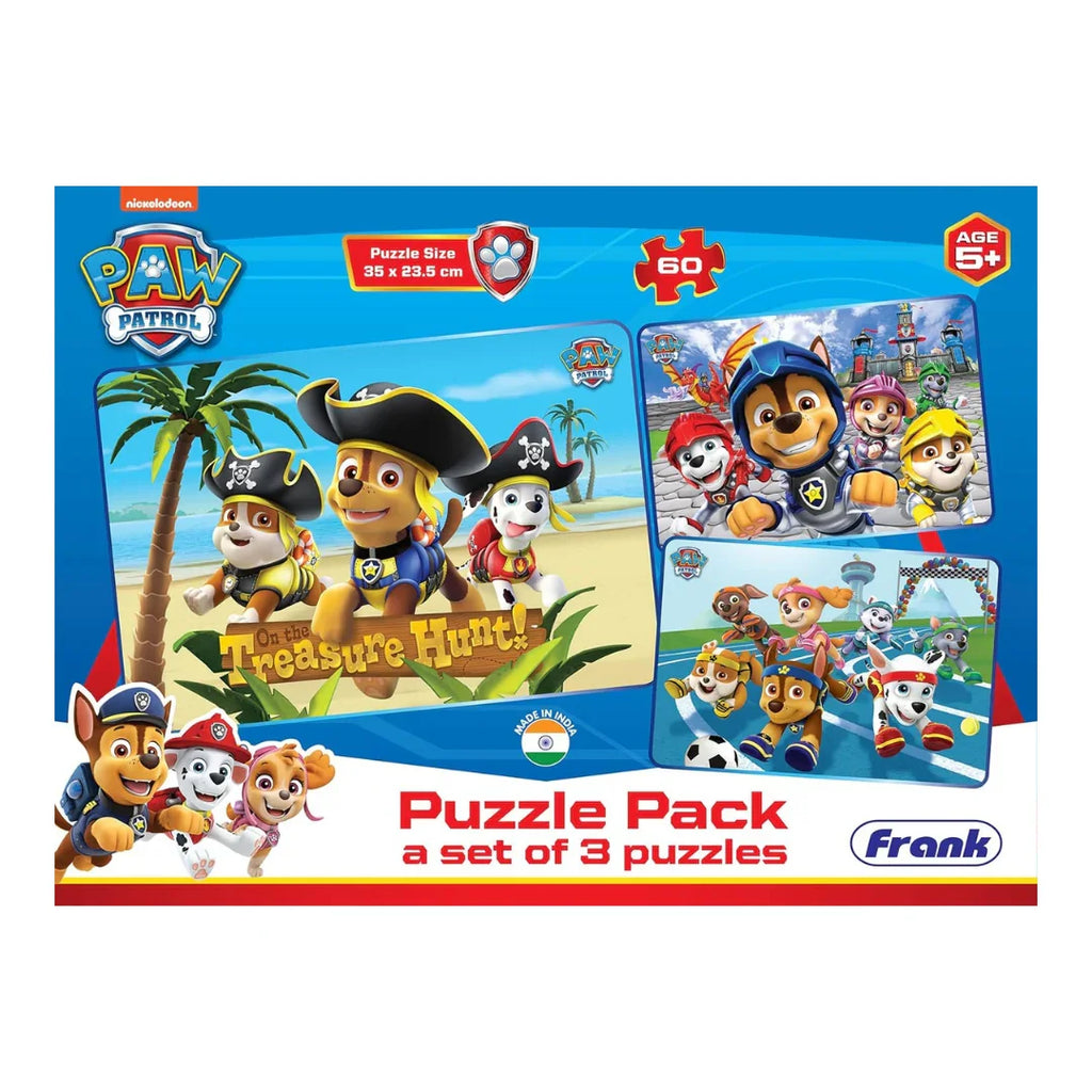 Frank Paw Patrol Adventure Jigsaw Puzzle Set – 3-in-1 Brain Booster for Kids 5+ - Naivri