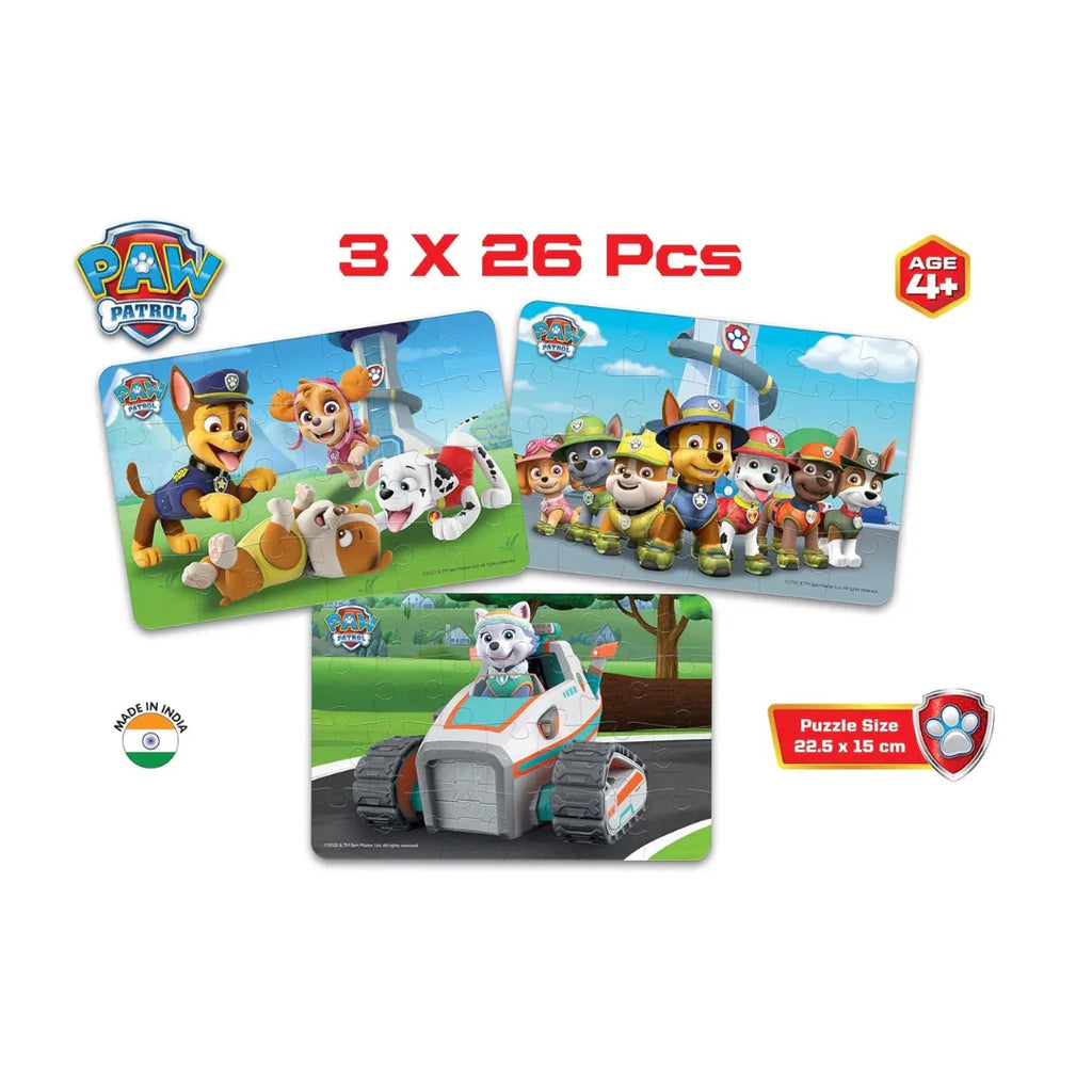 Frank Paw Patrol Adventure Puzzle – 26 Pieces 3-in-1 for Kids 4+ Years - Naivri