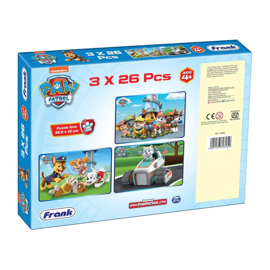 Frank Paw Patrol Adventure Puzzle – 26 Pieces 3-in-1 for Kids 4+ Years - Naivri