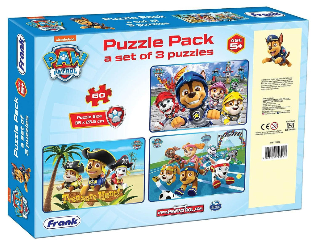 Frank Paw Patrol Jigsaw Puzzle 60pcsX3 70306 - Naivri