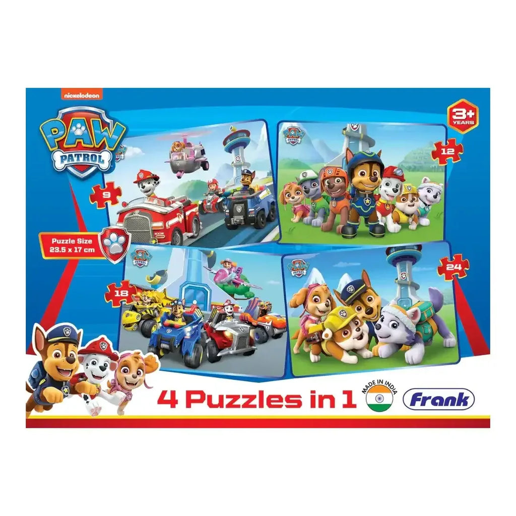 Frank Paw Patrol – Set of 4 Jigsaw Puzzles for Kids 3+ - Naivri