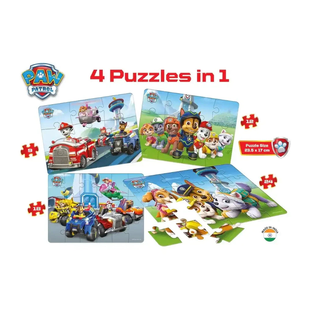 Frank Paw Patrol – Set of 4 Jigsaw Puzzles for Kids 3+ - Naivri