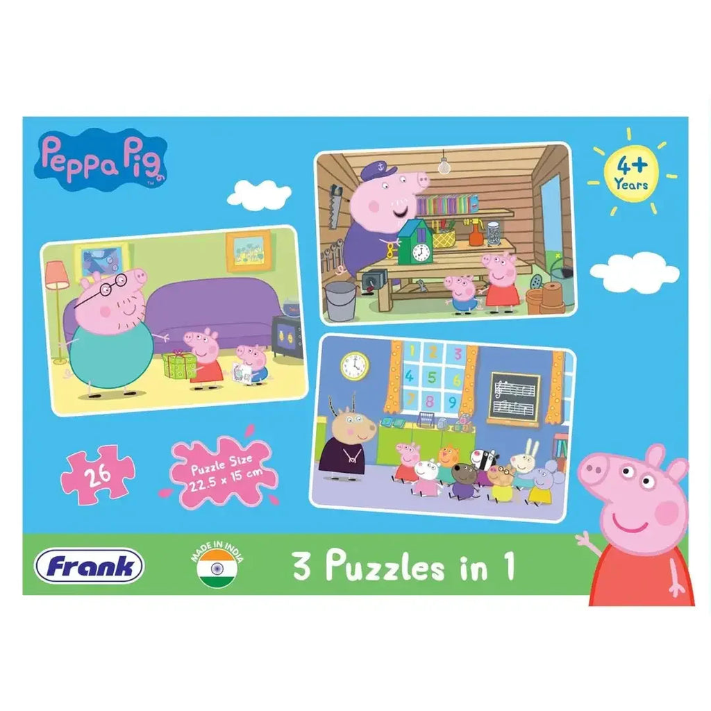 Frank Peppa Pig (26 Pieces) 3 in 1 Jigsaw Puzzle - Naivri