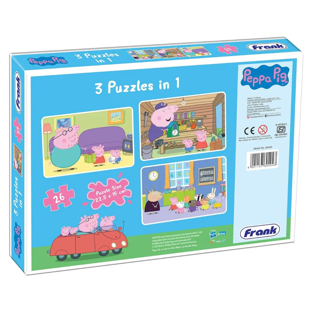 Frank Peppa Pig (26 Pieces) 3 in 1 Jigsaw Puzzle - Naivri