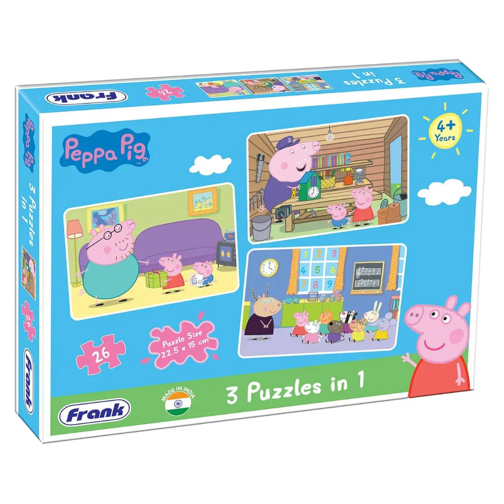 Frank Peppa Pig (26 Pieces) 3 in 1 Jigsaw Puzzle - Naivri