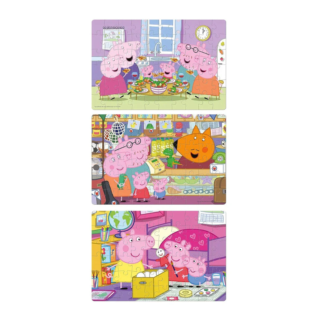 Frank Peppa Pig (60 Pieces) 3 in 1 Jigsaw Puzzle for Kids Above 5+ Years - Naivri