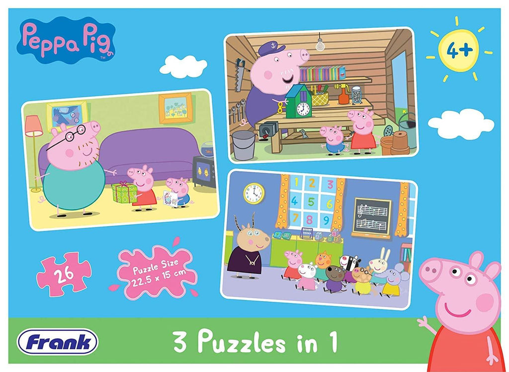 Frank Peppa Pig Jigsaw Puzzle 26pcsX3 60404 - Naivri
