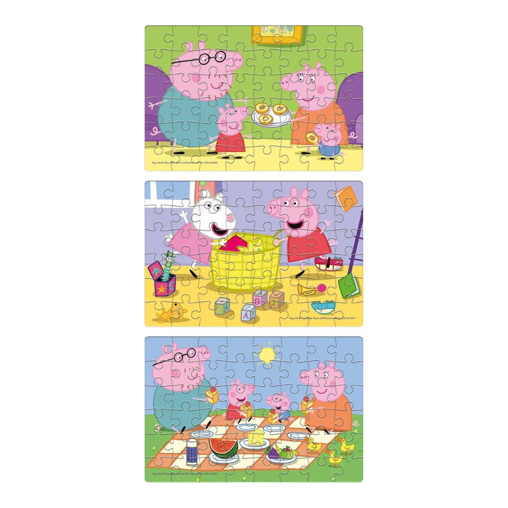Frank Peppa Pig Puzzles - 48 Pieces 3 in 1 Jigsaw Puzzles for Kids - Naivri