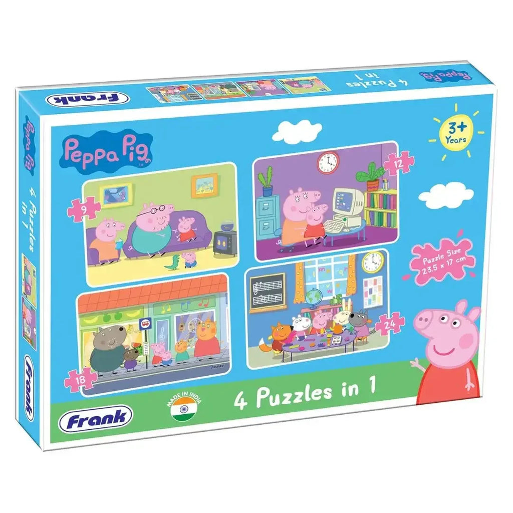 Frank Peppa Pig - Set of 4 Jigsaw Puzzles for Kids Above 3 Years - Naivri