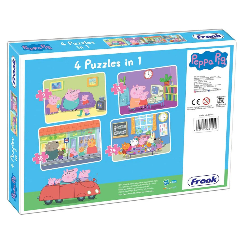 Frank Peppa Pig - Set of 4 Jigsaw Puzzles for Kids Above 3 Years - Naivri