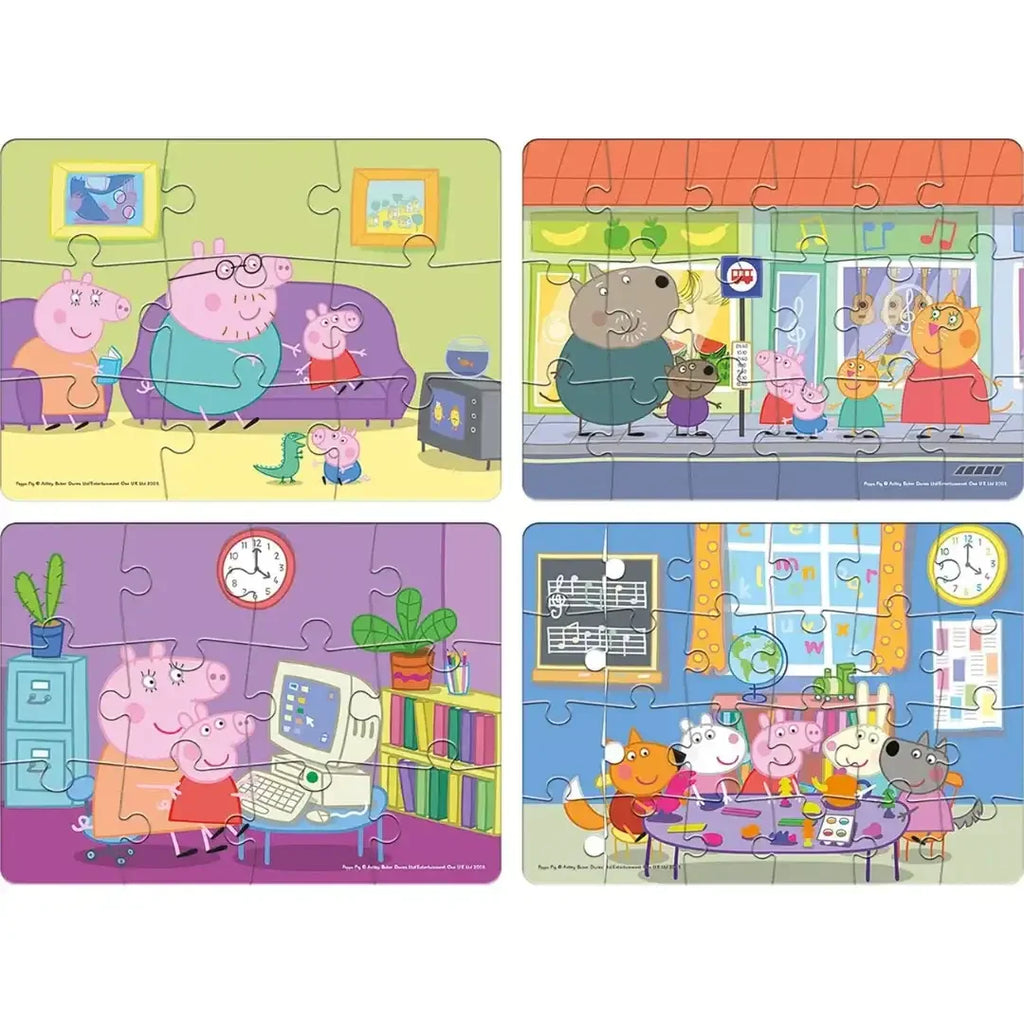 Frank Peppa Pig - Set of 4 Jigsaw Puzzles for Kids Above 3 Years - Naivri