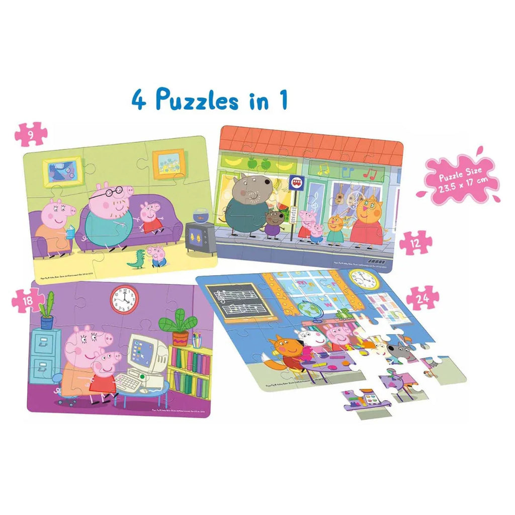 Frank Peppa Pig - Set of 4 Jigsaw Puzzles for Kids Above 3 Years - Naivri