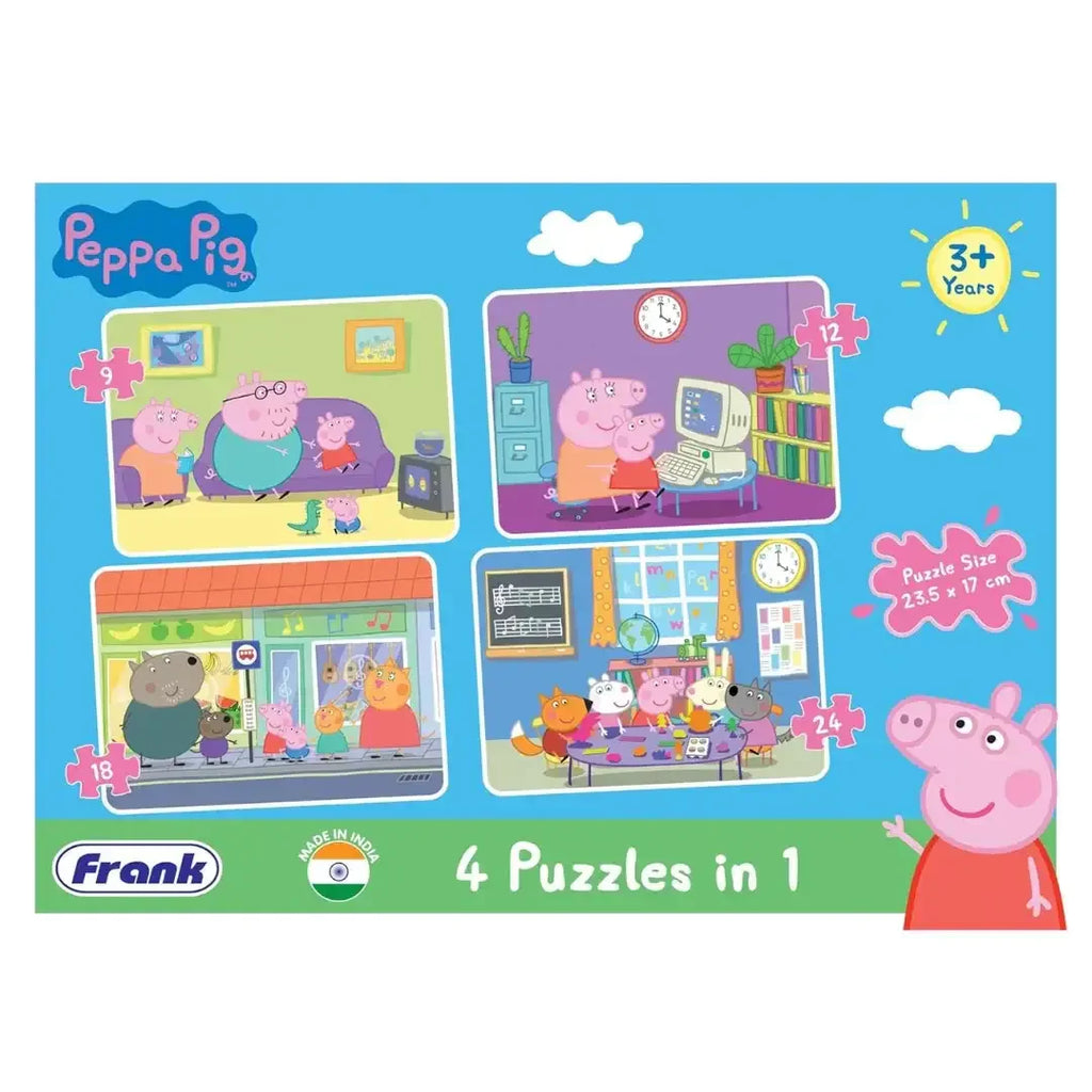 Frank Peppa Pig - Set of 4 Jigsaw Puzzles for Kids Above 3 Years - Naivri