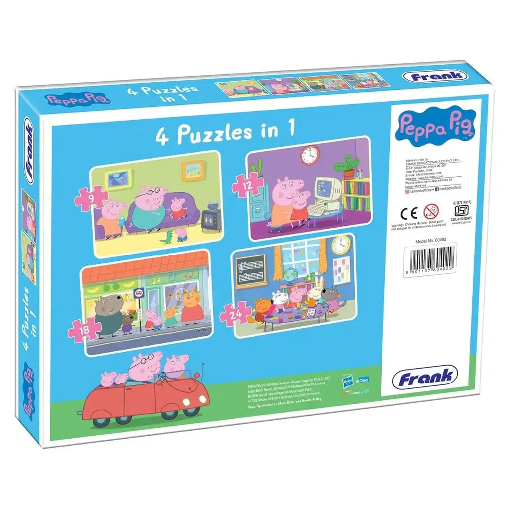 Frank Peppa Pig - Set of 4 Jigsaw Puzzles for Kids Above 3 Years - Naivri
