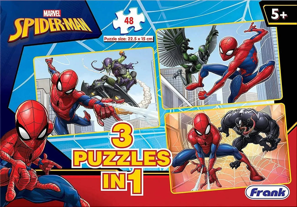 Frank Spider-Man Jigsaw Puzzle Set of 3 – Brain Boosting Puzzle Game for Kids 5+ Years | Multicolour | Focus & Memory Enhancer - Naivri