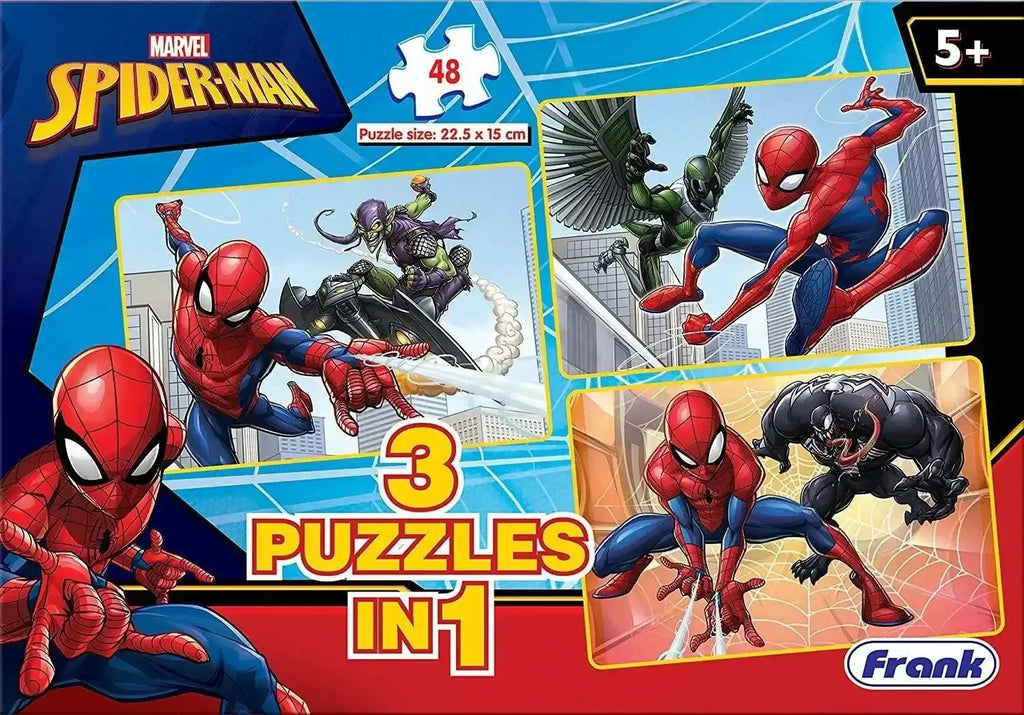 Frank Spider-Man Jigsaw Puzzle Set of 3 – Brain Boosting Puzzle Game for Kids 5+ Years | Multicolour | Focus & Memory Enhancer - Naivri