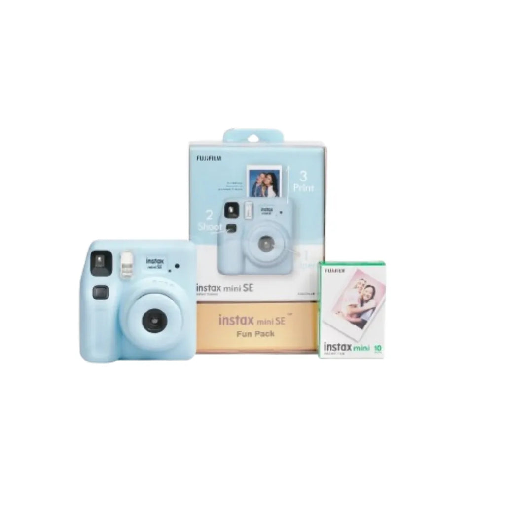 Fujifilm Instax Mini SE Instant Camera Fun Pack - Blue - Naivri