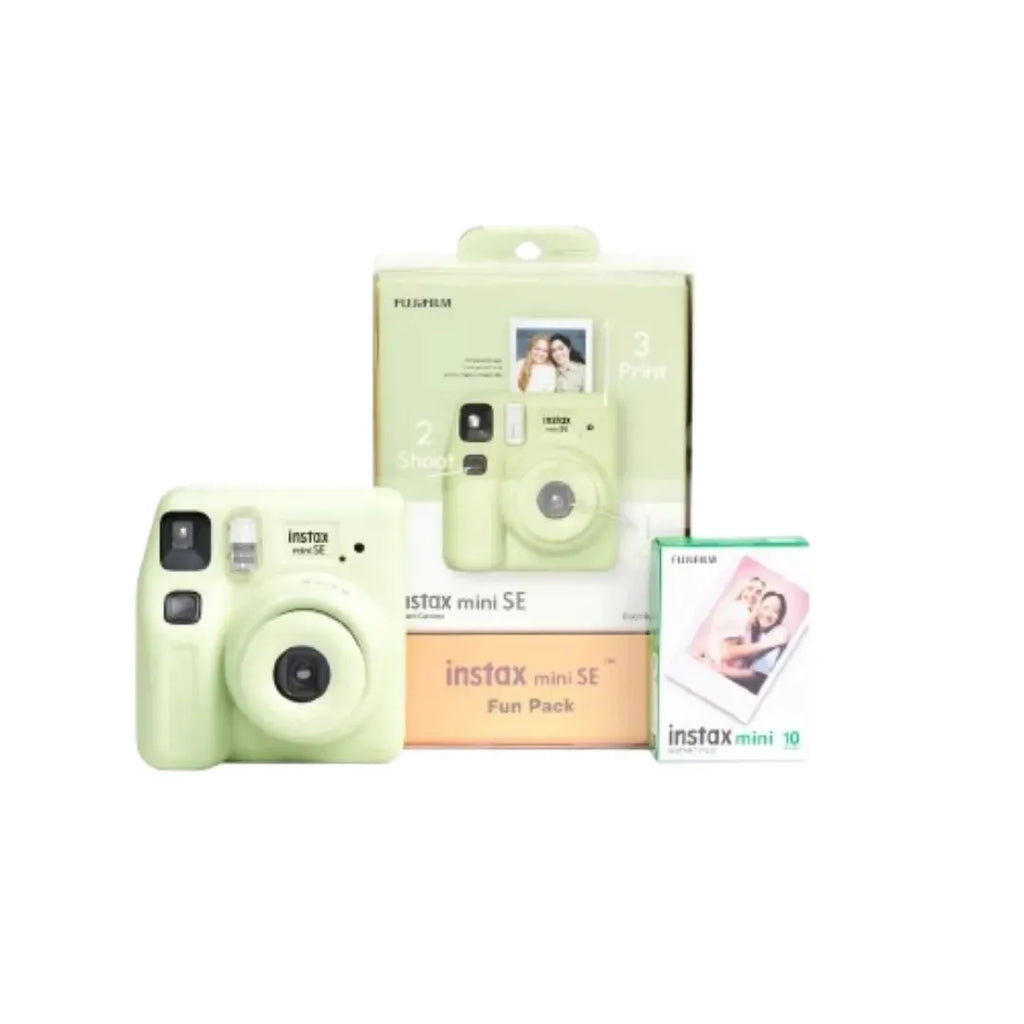 Fujifilm Instax Mini SE Instant Camera Fun Pack - Green - Naivri