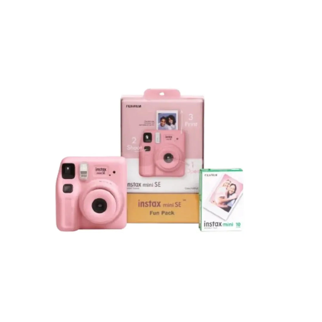 Fujifilm Instax Mini SE Instant Camera Fun Pack - Pink - Naivri